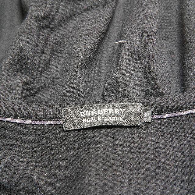 BURBERRY BLACK LABEL(バーバリーブラックレーベル)の☆BURBERRY BLACK LABEL☆無地ブラックカットソー♪メンズLサイ メンズのトップス(Tシャツ/カットソー(七分/長袖))の商品写真