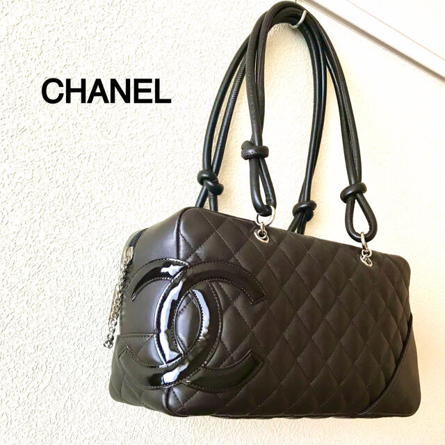 CHANEL カンボンライン ボーリング ダークブラウンレディース