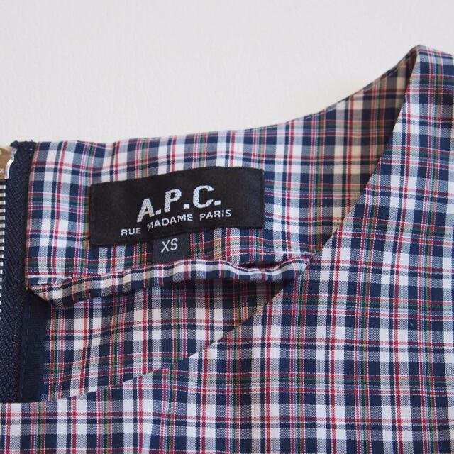 A.P.C(アーペーセー)のA.P.C. アーペーセー マドラスチェック フリルワンピース★APC レディースのワンピース(ひざ丈ワンピース)の商品写真