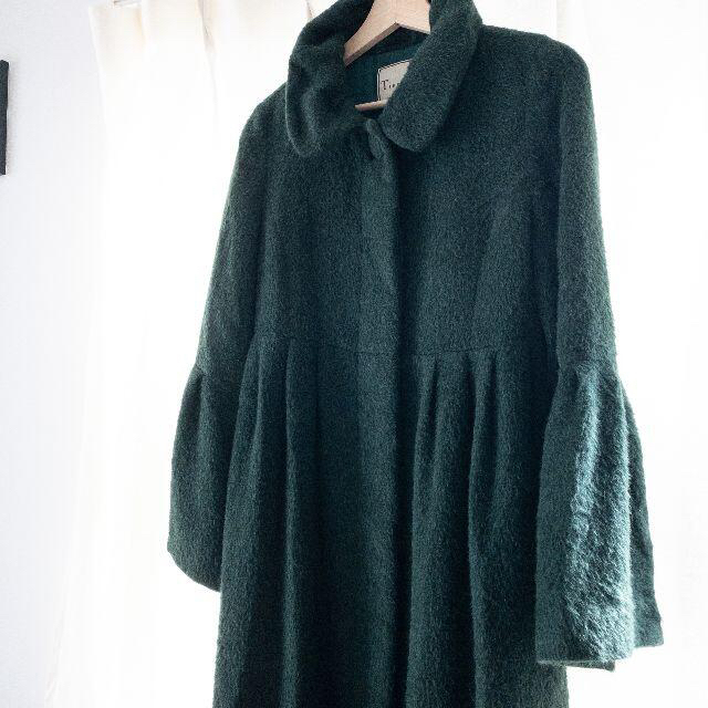 tiara(ティアラ)のTiara　ビッグカラーコクーンコート LL　大きいサイズ レディースのジャケット/アウター(ロングコート)の商品写真