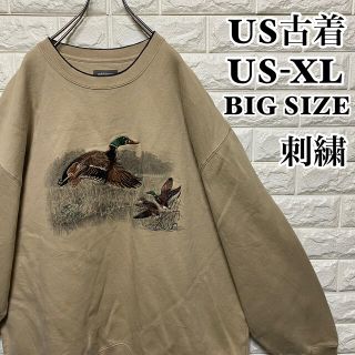 【US古着】マガモ刺繍＊ビッグサイズ＊アースカラー(スウェット)