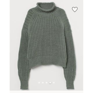 エイチアンドエム(H&M)のH&M チャンキーニット　カーキグリーン(ニット/セーター)