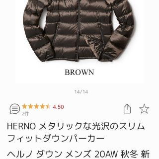 ヘルノ(HERNO)のヘルノ ダウン メンズ 20AW 秋冬 新作 ダウンジャケット  未使用品(ダウンジャケット)