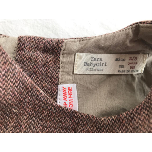 ZARA KIDS(ザラキッズ)のザラベイビー ツイードキュロット風オールインワン ジャンパースカート キッズ/ベビー/マタニティのキッズ服女の子用(90cm~)(ワンピース)の商品写真