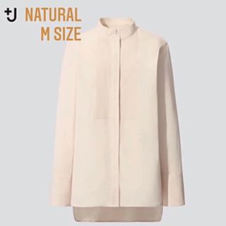 ユニクロ(UNIQLO)のユニクロ　+J スーピマコットン タックシャツ　ナチュラル　M(シャツ)