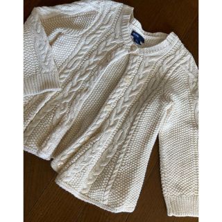 ベビーギャップ(babyGAP)のbaby gap 美品！ケーブル編みニットカーディガン　オフホワイト　90cm(カーディガン)