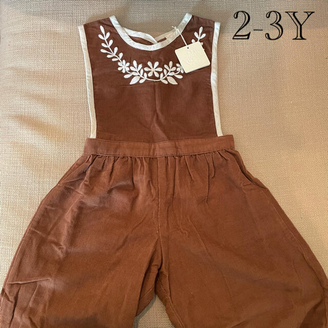 Apolina 2-3Y BOBBIE CORD DUNGAREE NUTキッズ/ベビー/マタニティ