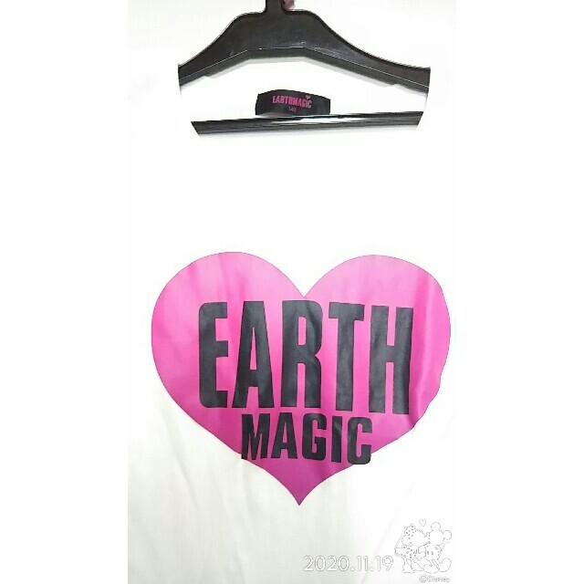 EARTHMAGIC(アースマジック)のEARTH MAGIC♡ロゴ ロンＴ size140cm キッズ/ベビー/マタニティのキッズ服女の子用(90cm~)(Tシャツ/カットソー)の商品写真