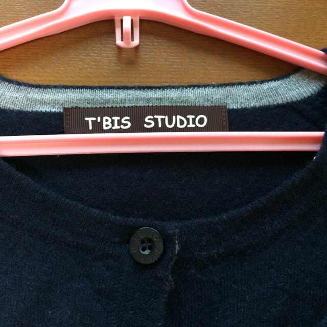 T'bis Studio(ティービススタジオ)のナチュラルさん♩wool100㌫濃紺カーデM レディースのトップス(カーディガン)の商品写真