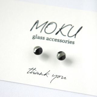 ガラスピアス*台座選択*サージカルステンレス*イヤリング*MOKU*(ピアス)