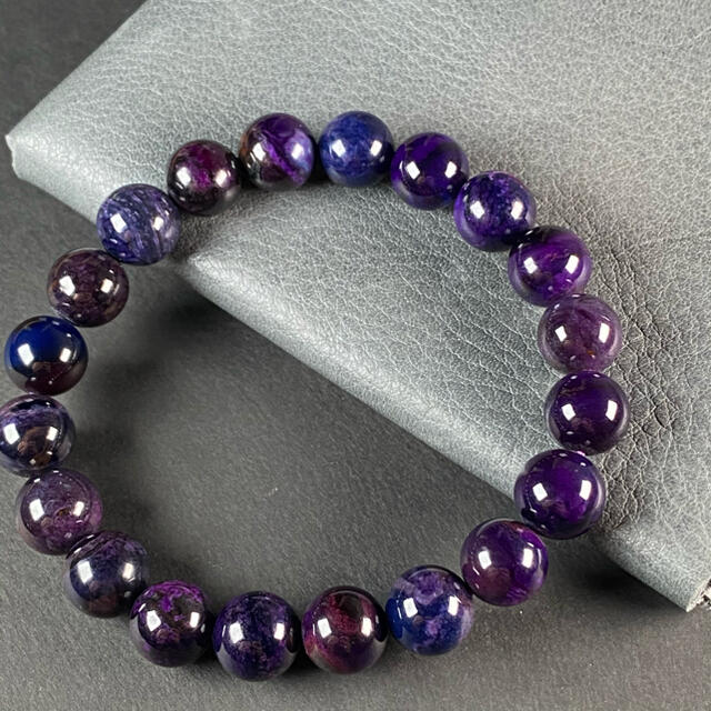 ☆高級スギライト(Sugilite）ブレスレット玉直径:10mm/重さ:28g