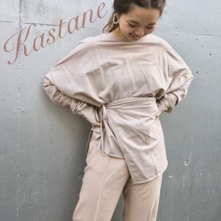 カスタネ(Kastane)の新品♡¥6490【Kastane】サッシュ付きプルオーバー　(カットソー(長袖/七分))