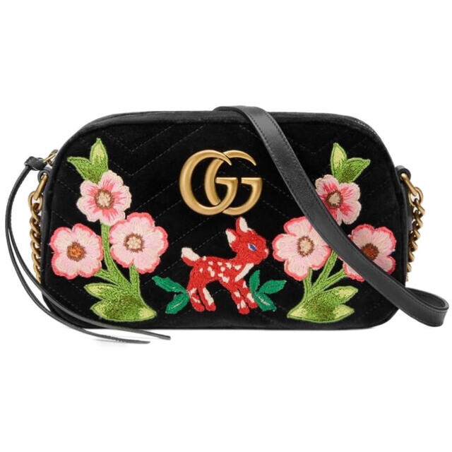 国産】 Gucci - 【新品】グッチGGマーモントバンビ刺繍ショルダー