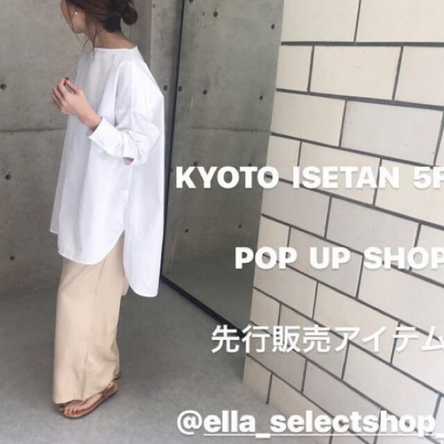 人気完売　ella ロングスリットシャツ