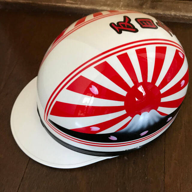 レスキット✞ 赤白 富士日章 コルク半 ヘルメットの通販 by paint_clover's shop レスキット✞ 赤白 富士日章 コルク半 ヘルメットの通販 by paint_clover's shop