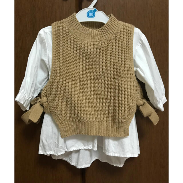 petit main(プティマイン)のプティマイン  ニットベスト　ブラウス キッズ/ベビー/マタニティのキッズ服女の子用(90cm~)(ニット)の商品写真