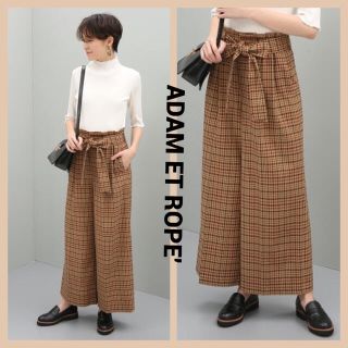 アダムエロぺ(Adam et Rope')のADAM ET ROPE'  リボン付チェックパンツ(カジュアルパンツ)