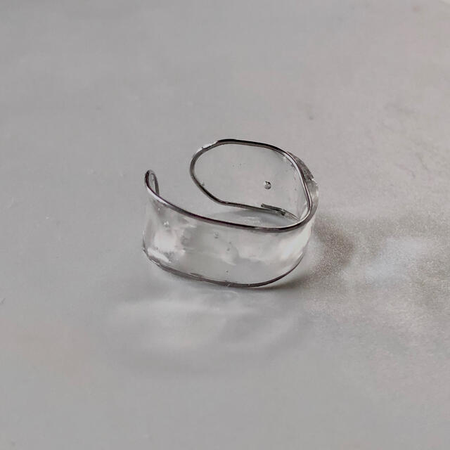 clear × wire ring ハンドメイドのアクセサリー(リング)の商品写真