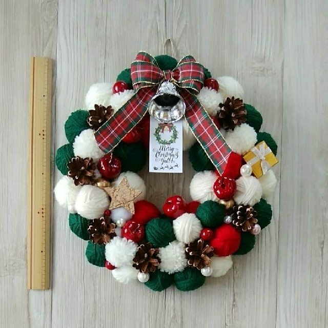 クリスマスリース🎄☆・○º○毛糸だま(大きめ)②の通販 by み クリスマスリース🎄☆・○º○毛糸だま(大きめ)②の通販 by み