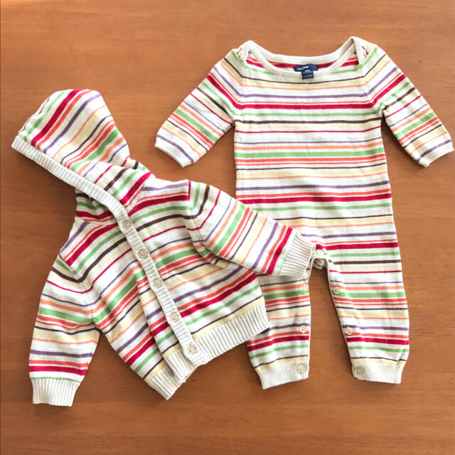 babyGAP baby GAP 60cm フード付きトップス ロンパース マルチカラーボーダーの通販 by ゆいこ baby gap ロンパース ボーダー 60cm