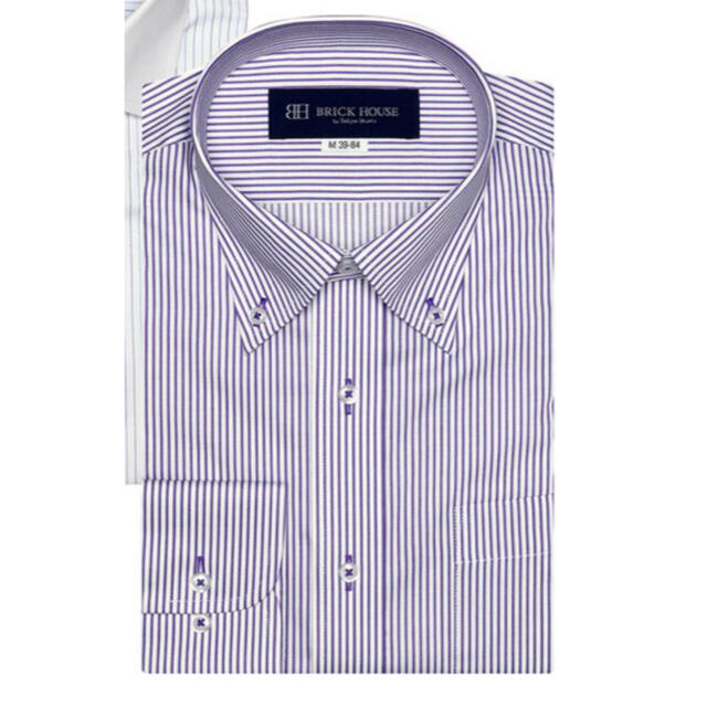 THE SUIT COMPANY(スーツカンパニー)のブリックハウスBRICK HOUSE ストライプ　紫　長袖 ワイシャツ メンズのトップス(シャツ)の商品写真