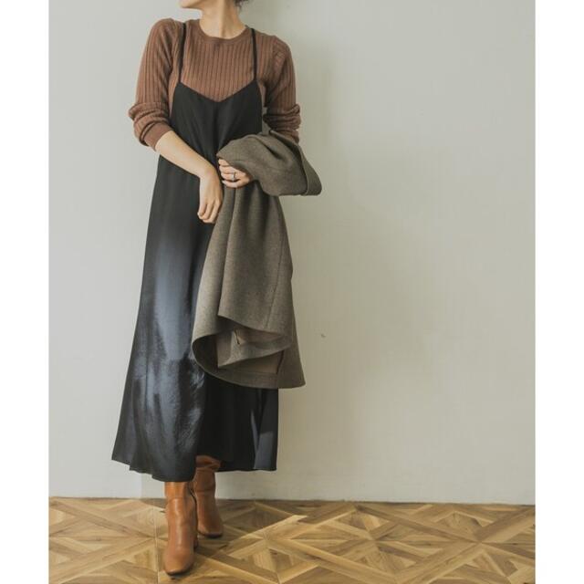URBAN RESEARCH - URBAN RESEARCH ブラック◇シルキーツイルキャミソールワンピース新品