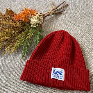 リー(Lee)のLee ニット帽　新品　赤(ニット帽/ビーニー)