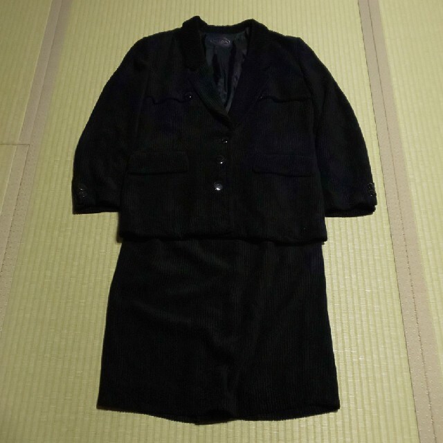 フォーマル/ドレス黒  コーデュロイ  スーツ  送料込