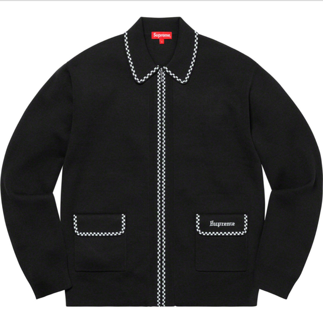 supreme Checkerboard Zip Up Sweater m