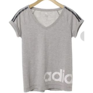 アディダス(adidas)のadidas 折り返し半袖Tシャツ　グレー(Tシャツ/カットソー(半袖/袖なし))