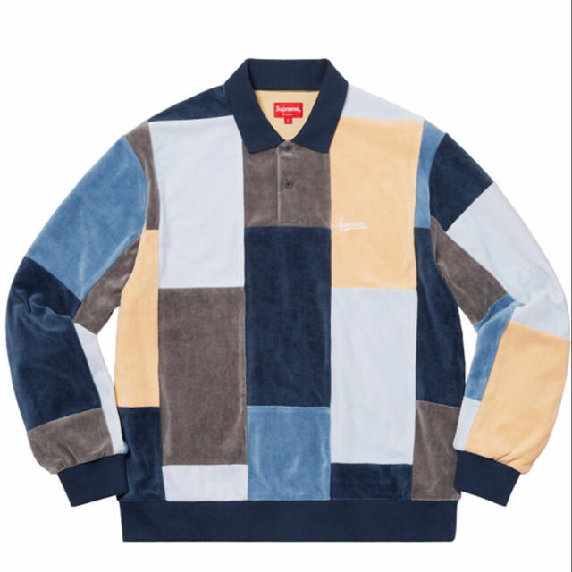 ポロシャツsupreme patchwork velour l/s polo