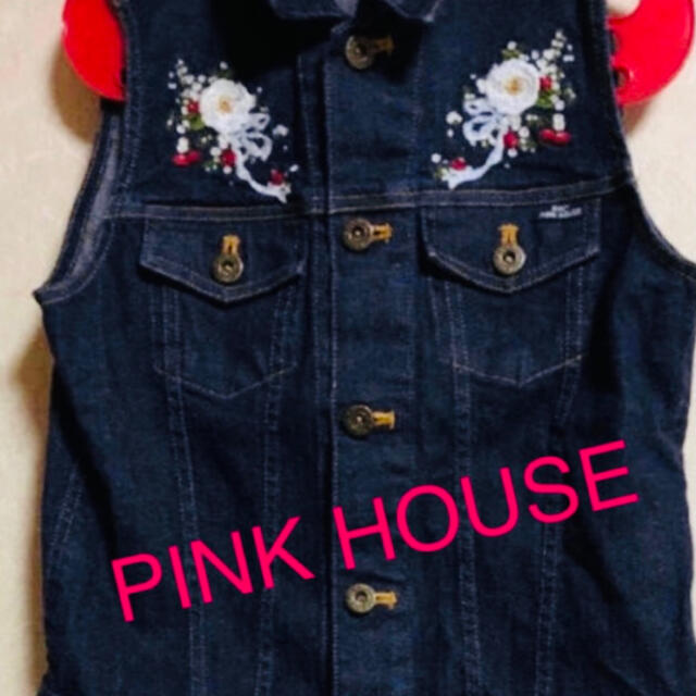 PINK HOUSE(ピンクハウス)のPINK HOUSEデニムベスト キッズ/ベビー/マタニティのキッズ服女の子用(90cm~)(ジャケット/上着)の商品写真