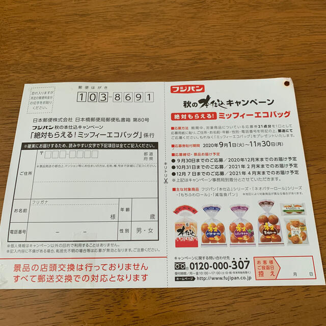山崎製パン(ヤマザキセイパン)のフジパン　ミッフィー　エコバッグ　 レディースのバッグ(エコバッグ)の商品写真