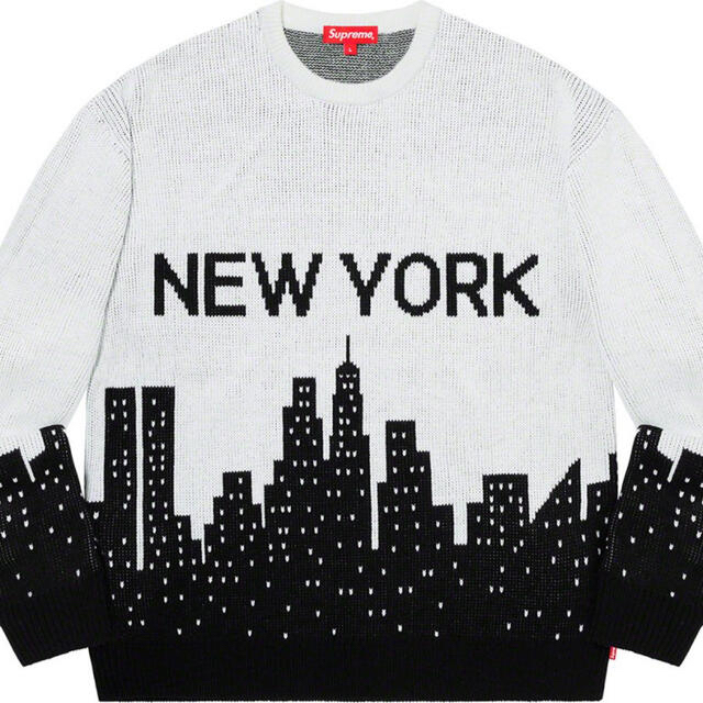 メンズsupreme  20ss New York Sweater white