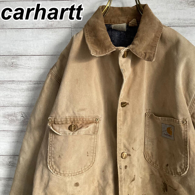carhartt(カーハート)のXLサイズぐらい 古着 カーハート カバーオール ダックジャケット ブラウン メンズのジャケット/アウター(カバーオール)の商品写真