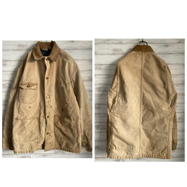 carhartt(カーハート)のXLサイズぐらい 古着 カーハート カバーオール ダックジャケット ブラウン メンズのジャケット/アウター(カバーオール)の商品写真