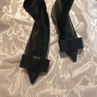 ザラ(ZARA)のzara 🥾ribbon leather boots(ブーツ)