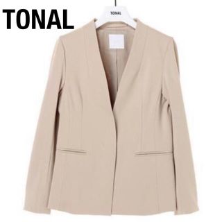 【新品タグ付き】TONAL  ポンチノーカラーデオドラントジャケット Sサイズ(ノーカラージャケット)