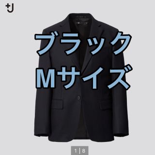 ユニクロ(UNIQLO)のUNIQLO ＋J ウールテーラードジャケット セットアップ可能　BLACK M(テーラードジャケット)