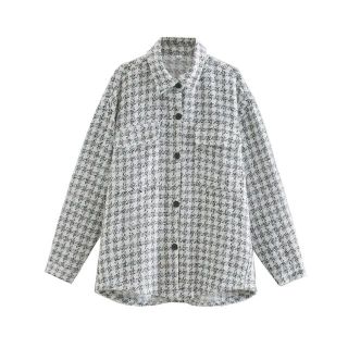 ザラ(ZARA)の🍁秋冬新作☃️2889◆ツイード シャツ ジャケット(ノーカラージャケット)