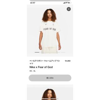 フィアオブゴッド(FEAR OF GOD)のNIKE×fear of god Tシャツ(Tシャツ/カットソー(半袖/袖なし))