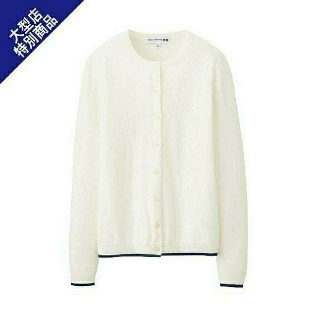 UNIQLO(ユニクロ)の新品 L イネス コットンカシミヤクルーネックカーディガン レディースのトップス(カーディガン)の商品写真