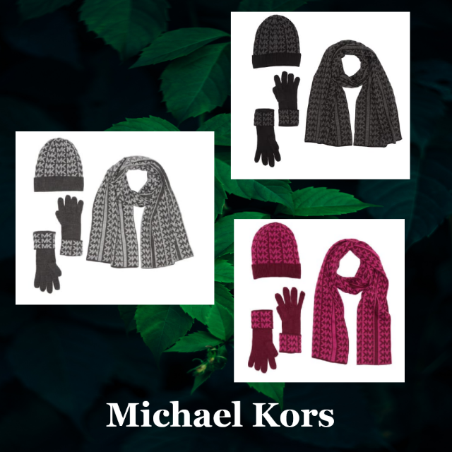 Michael Kors(マイケルコース)の★SALE☆【Michael Kors】ロゴ モノグラムニット3点セット レディースのファッション小物(マフラー/ショール)の商品写真