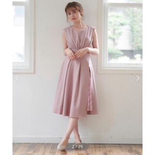 マジェスティックレゴン(MAJESTIC LEGON)の【専用】MAJESTIC LEGON バックリボンレース切替ワンピース(ひざ丈ワンピース)