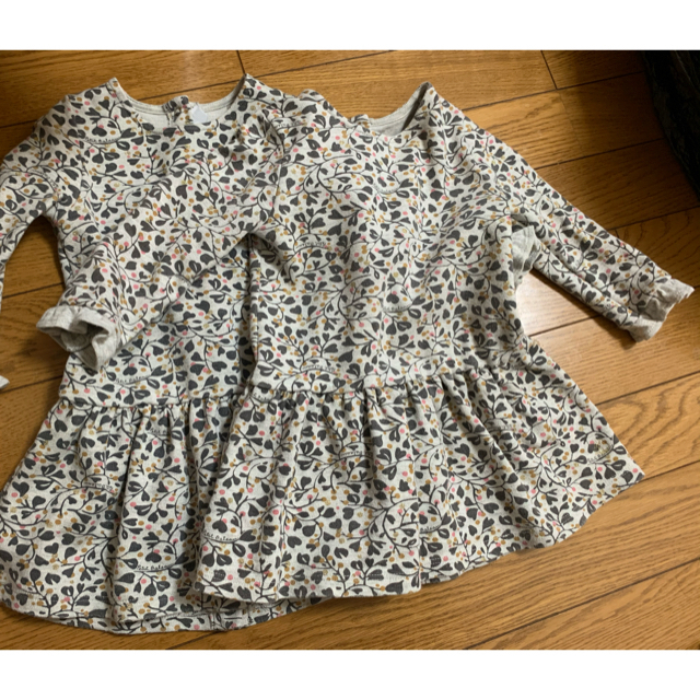 PETIT BATEAU(プチバトー)のPETIT BATEAU(プチバトー) 長袖ワンピース 80cm 双子OK キッズ/ベビー/マタニティのベビー服(~85cm)(ワンピース)の商品写真