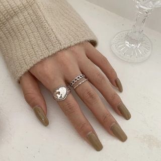 ザラ(ZARA)のハートモチーフシルバーアクセサリー925(リング(指輪))