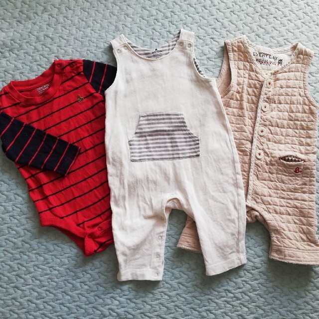 babyGAP(ベビーギャップ)の男の子　ロンパース60-70 6m-12m まとめ売り　冬服　出産準備 キッズ/ベビー/マタニティのベビー服(~85cm)(ロンパース)の商品写真