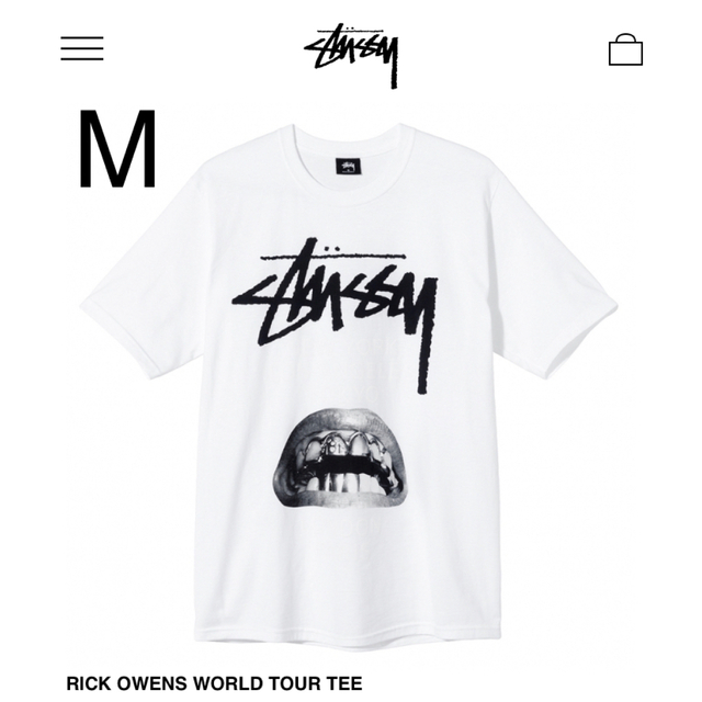 stussy　RICK OWENS WORLD TOUR TEE サイズM