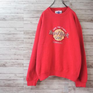 USA製 Hard Rock CAFE HONOLULU 刺繍ロゴスウェット(スウェット)