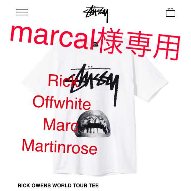 タカヒロミヤシタSTUSSY ステューシー  リックオウエンス　40周年 ワールドツアー